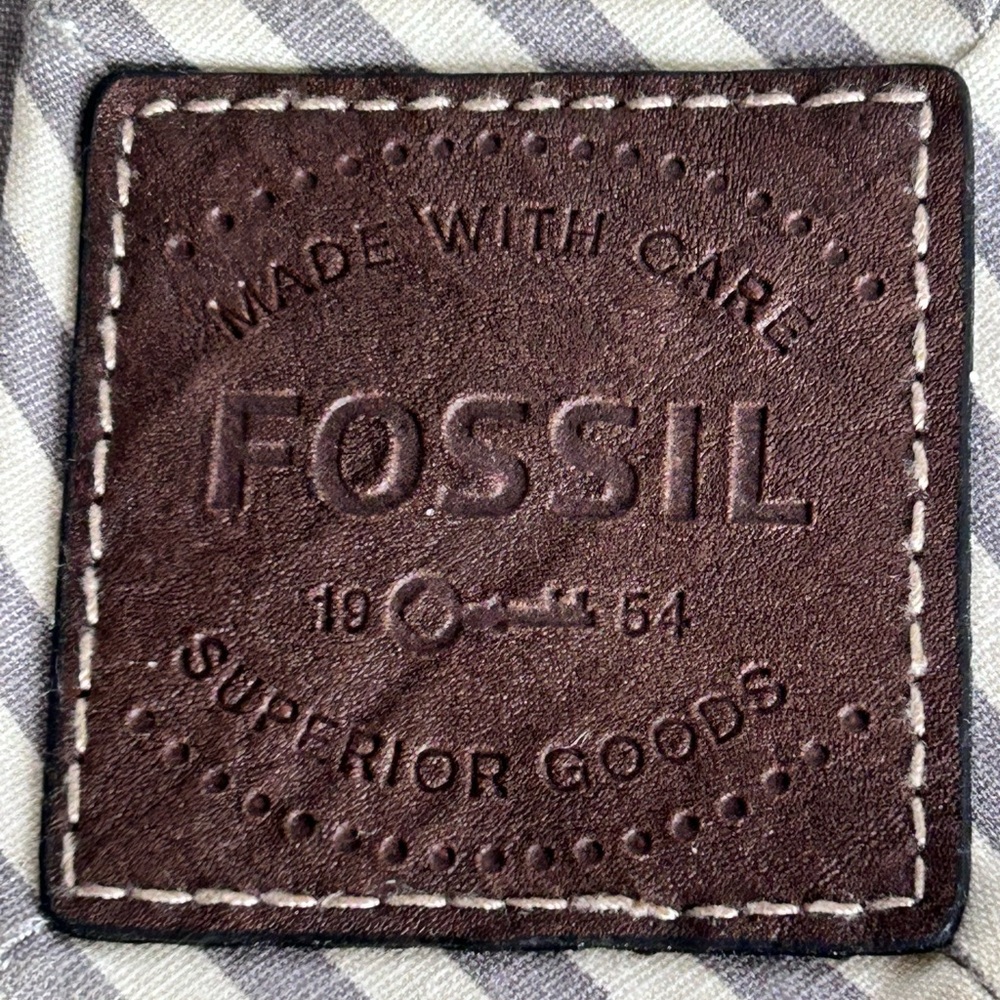 Fossil Maddox Long Live Vintage 1954 Crossbody Bag Purse Two Tone Canvas - Picture 14 of 16